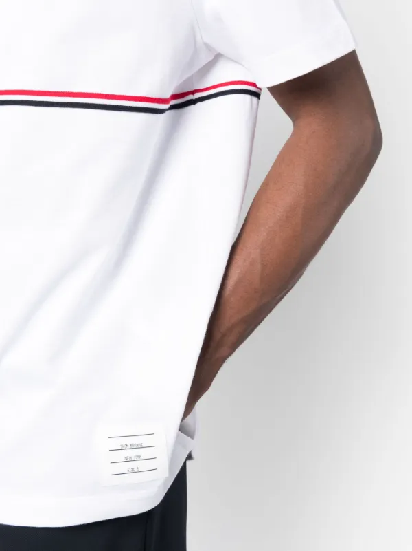 THOM BROWNE RWBストライプ クルーネック Tシャツ Thom Browne RWBストライプ クルーネック Tシャツ | ホワイト
