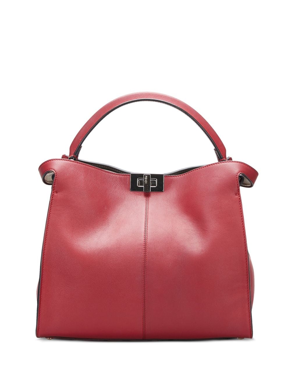 Pre-owned Fendi Medium Peekaboo X-lite Top-handle Bag In Red