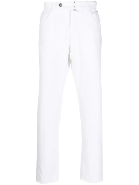Incotex off-centre button-fastening trousers