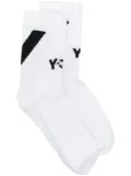Y-3 intarsia-knit logo socks - White