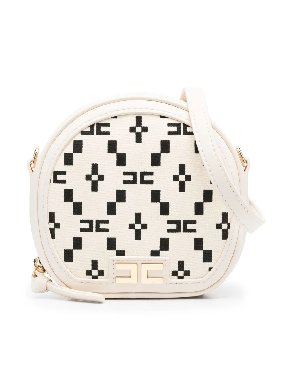 Elisabetta Franchi La Mia Bambina Kids' Geometric-print Shoulder Bag In White