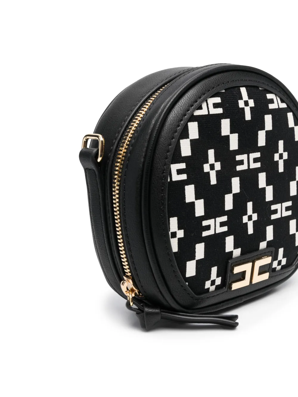 Elisabetta Franchi La Mia Bambina Schoudertas met geometrische print - Zwart