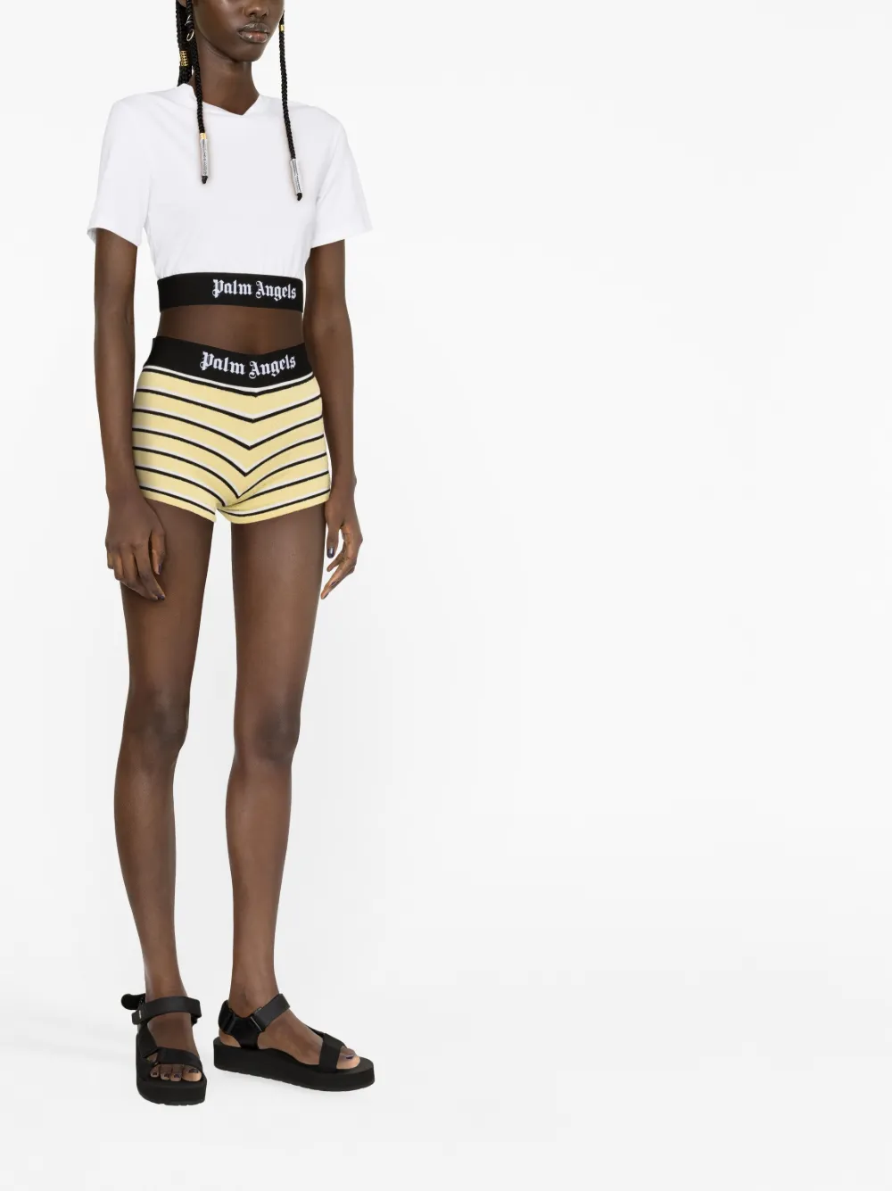 Palm Angels Shorts met logostreep Geel