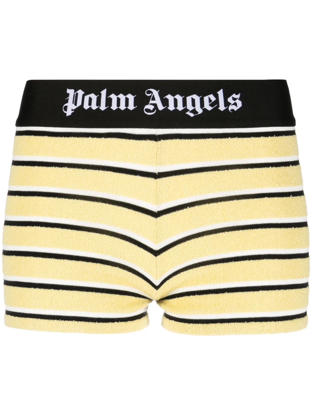 Palm Angels logo-tape striped shorts