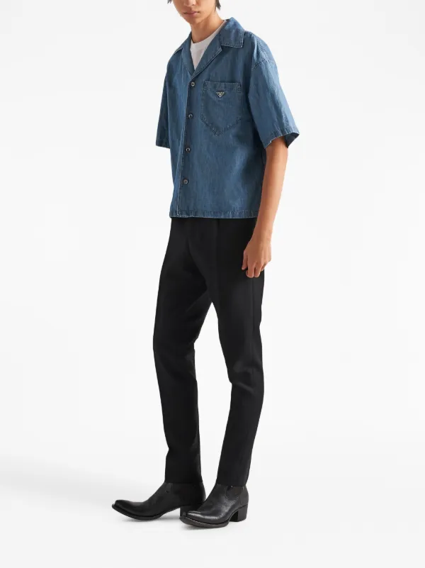 Prada Short Sleeved Denim Shirt