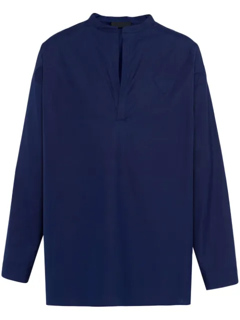 Prada triangle-logo cotton shirt