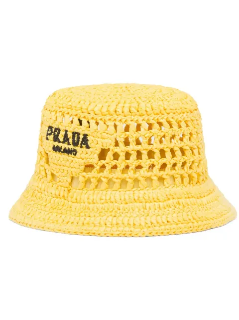 Prada fiskehatt med broderad logotyp