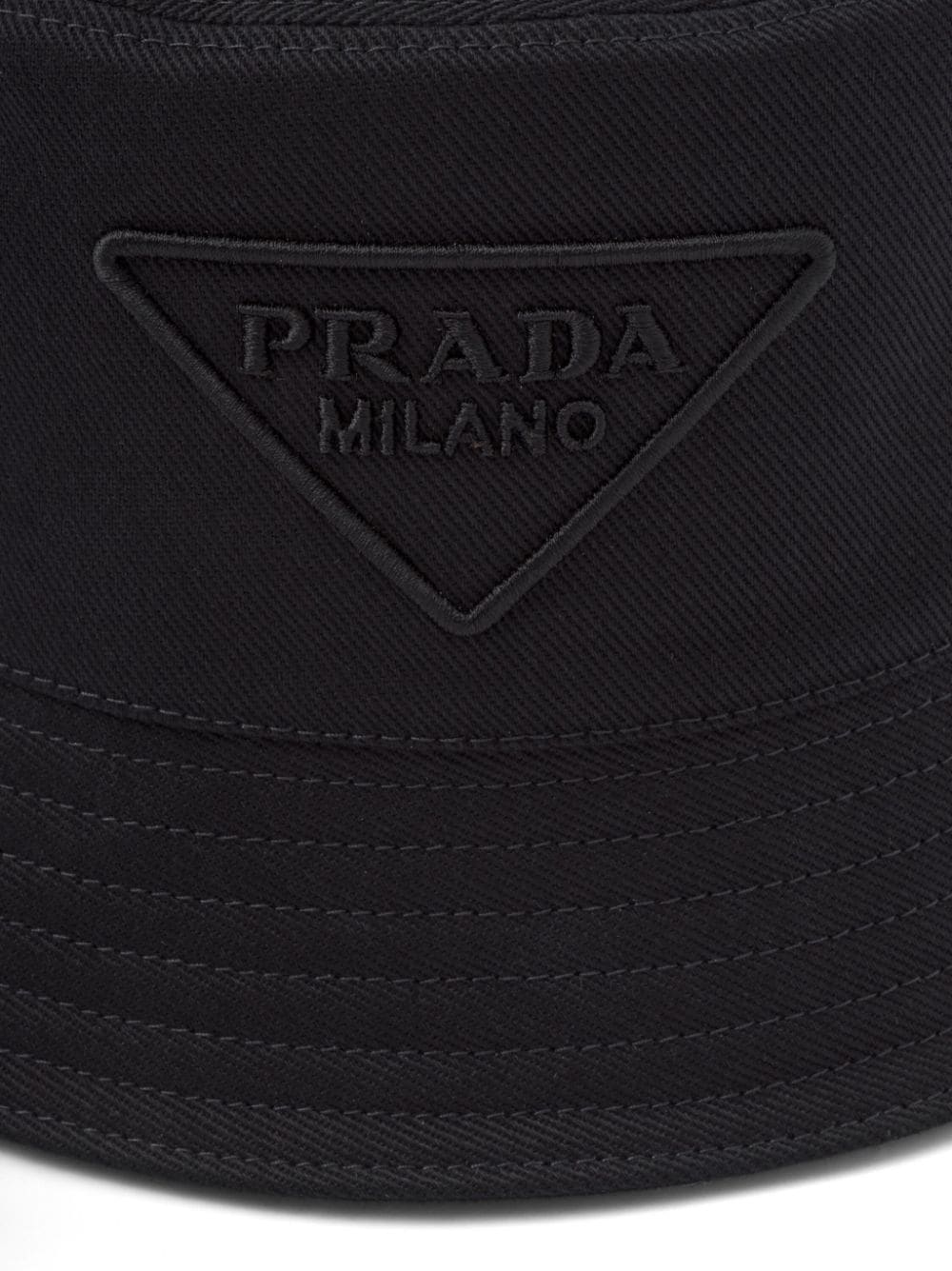 Prada Vissershoed met geborduurd logo - Zwart