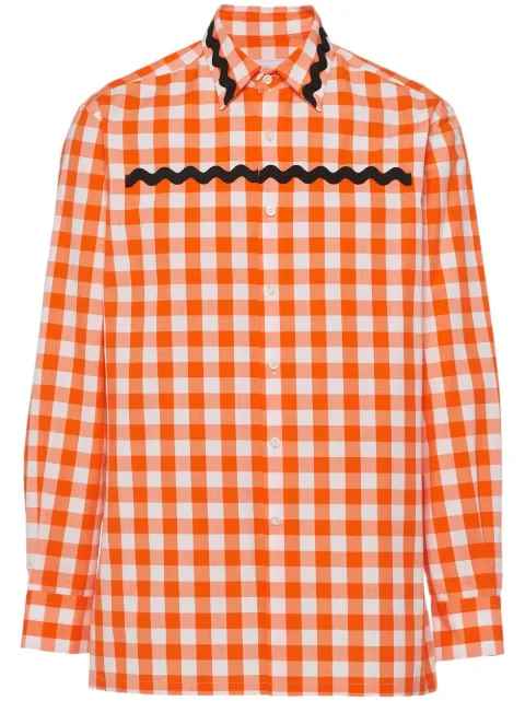 Prada gingham-check cotton shirt