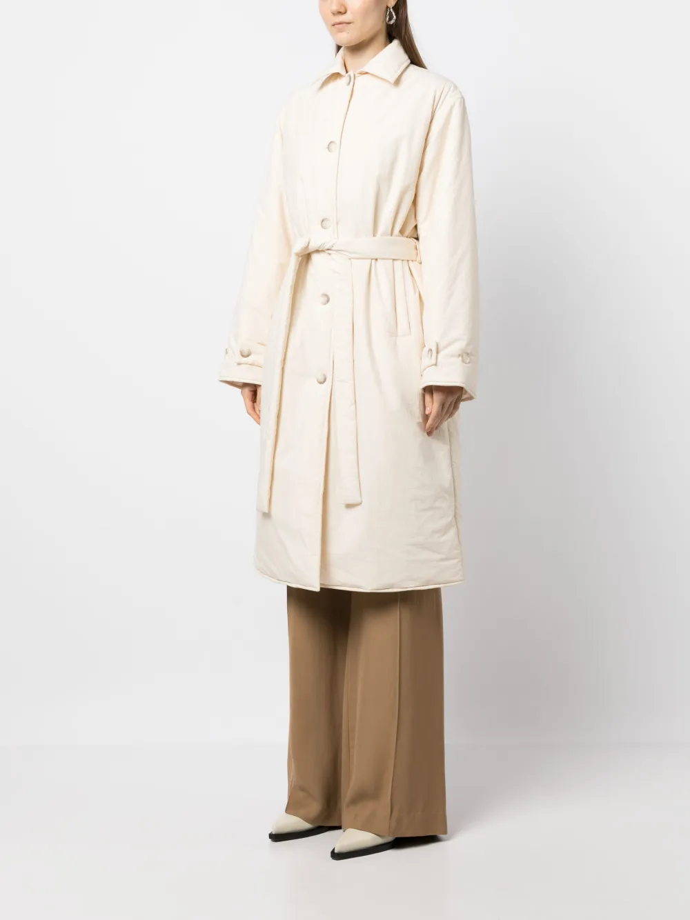 john elliott belted cotton trench coat - neutrals