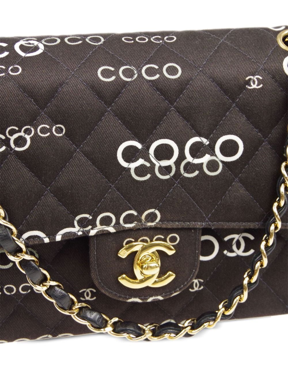 Chanel Pre-owned 2002 Medium Coco Double Flap Shoulder Bag - Black