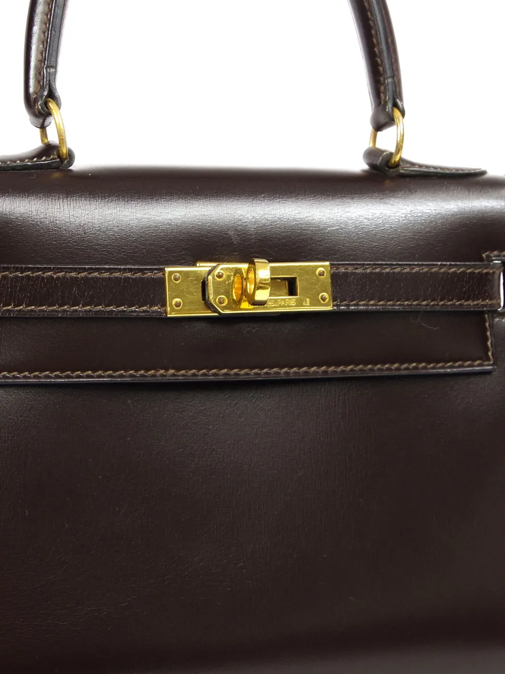 Hermès - 1989 pre-owned Kelly Sellier 20 two-way handbag - women - Calf Leather - One Size - Brown 2