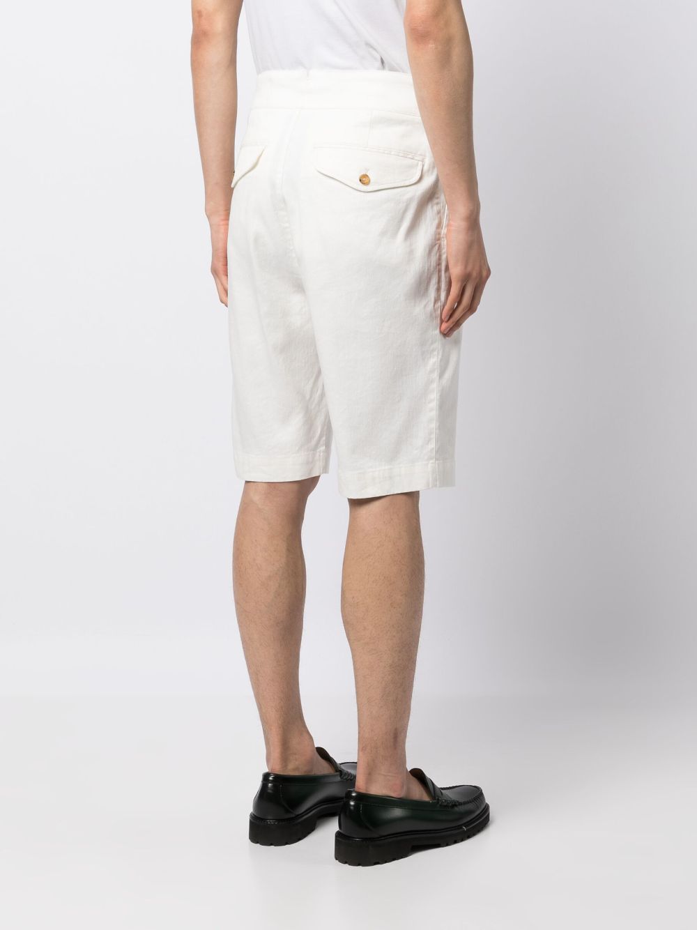 Shop Man On The Boon. Belted-waist Pleated Shorts In Weiss