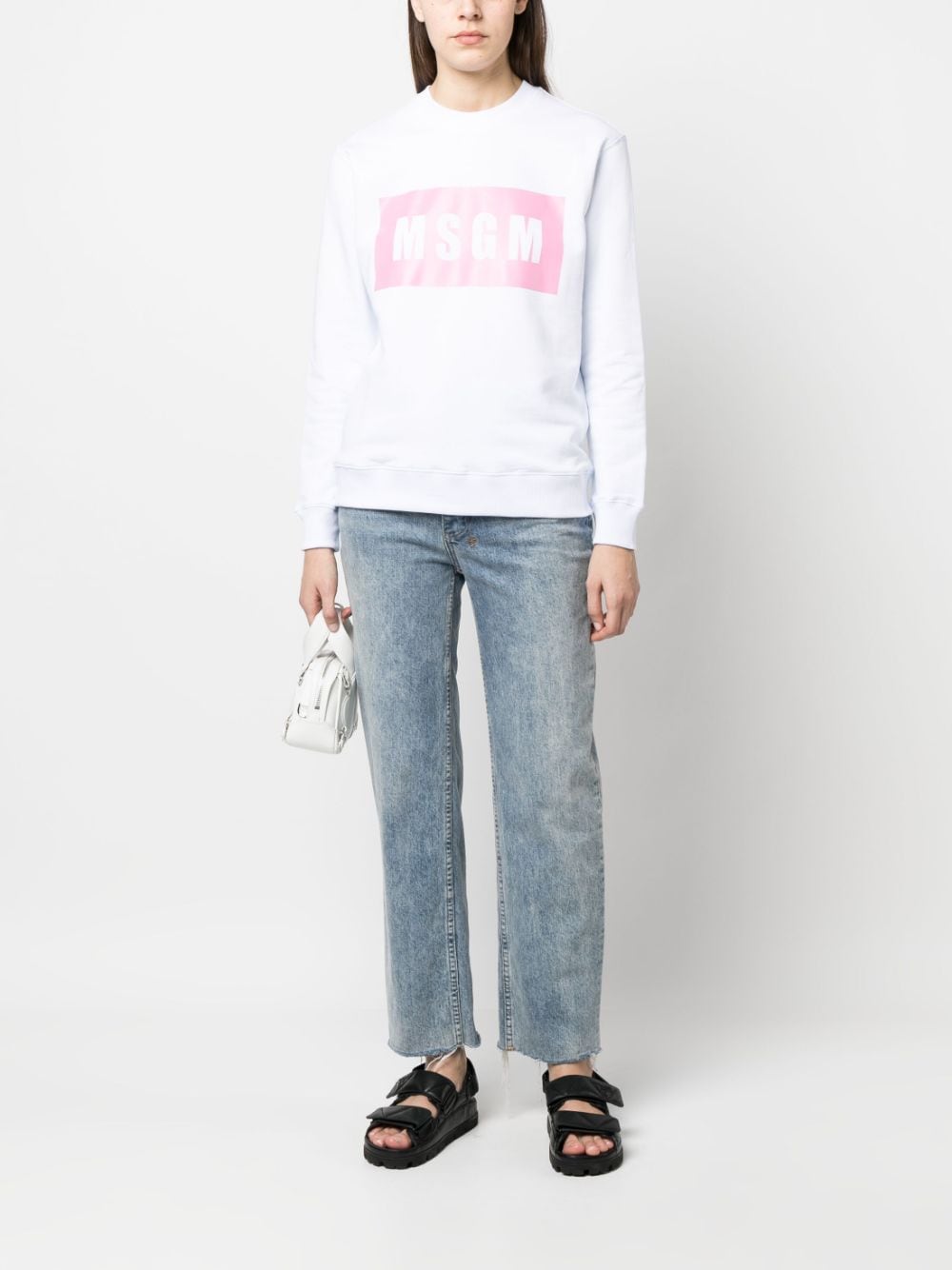 MSGM Sweater met logoprint - Wit