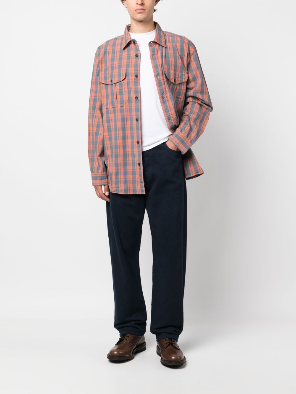 Filson plaid-pattern cotton shirt - Oranje