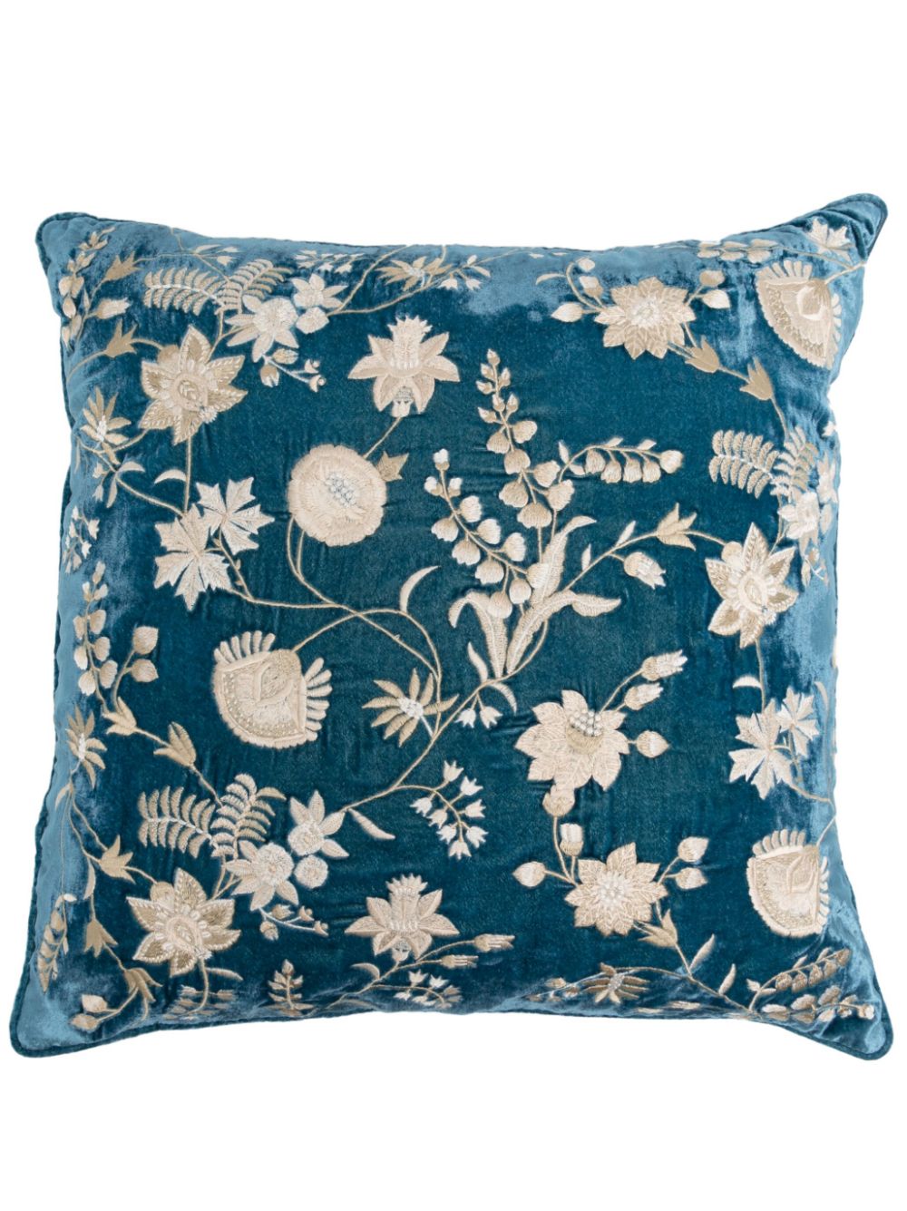 Anke Drechsel floral-embroidered silk-velvet Cushion - Farfetch