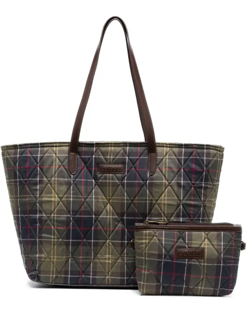 Barbour Wetherham quilted tartan tote bag