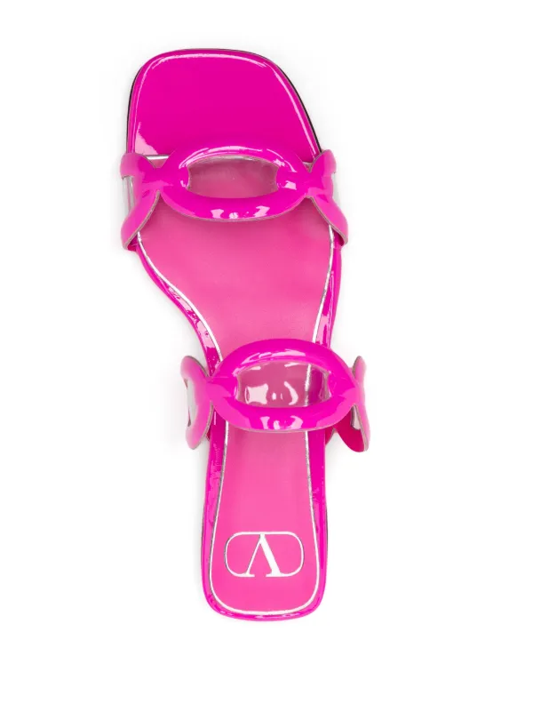 Valentino Garavani Chain 1967 Flat Slides | Pink | FARFETCH JO