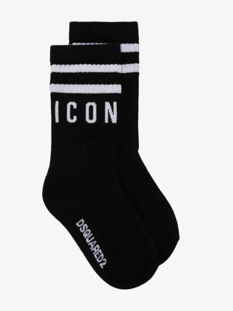DSQUARED2 KIDS signature Icon-stripe cotton socks