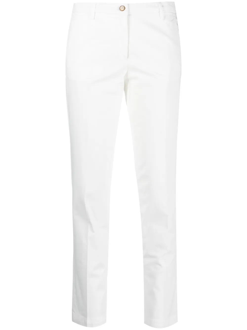 slim-cut straight-leg trousers