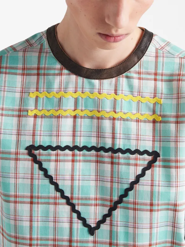 Prada zigzag-trim Cotton Shirt | White | FARFETCH ZA