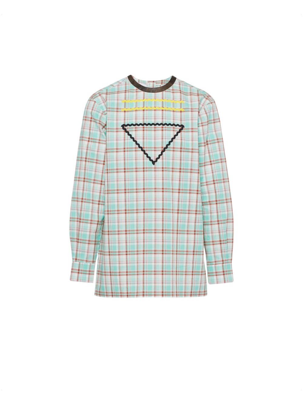 Prada zigzag-trim cotton shirt - White