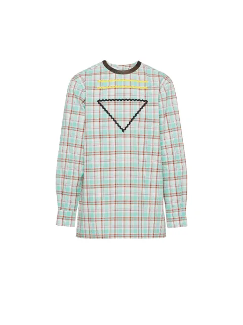 Prada zigzag-trim cotton shirt