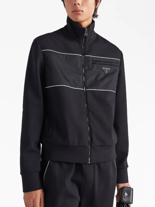 Prada Re Nylon Panelled zip up Jacket Farfetch