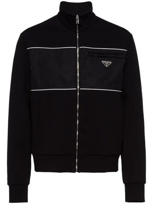 Veste zippée à empiècements contrastants - Prada - Modalova