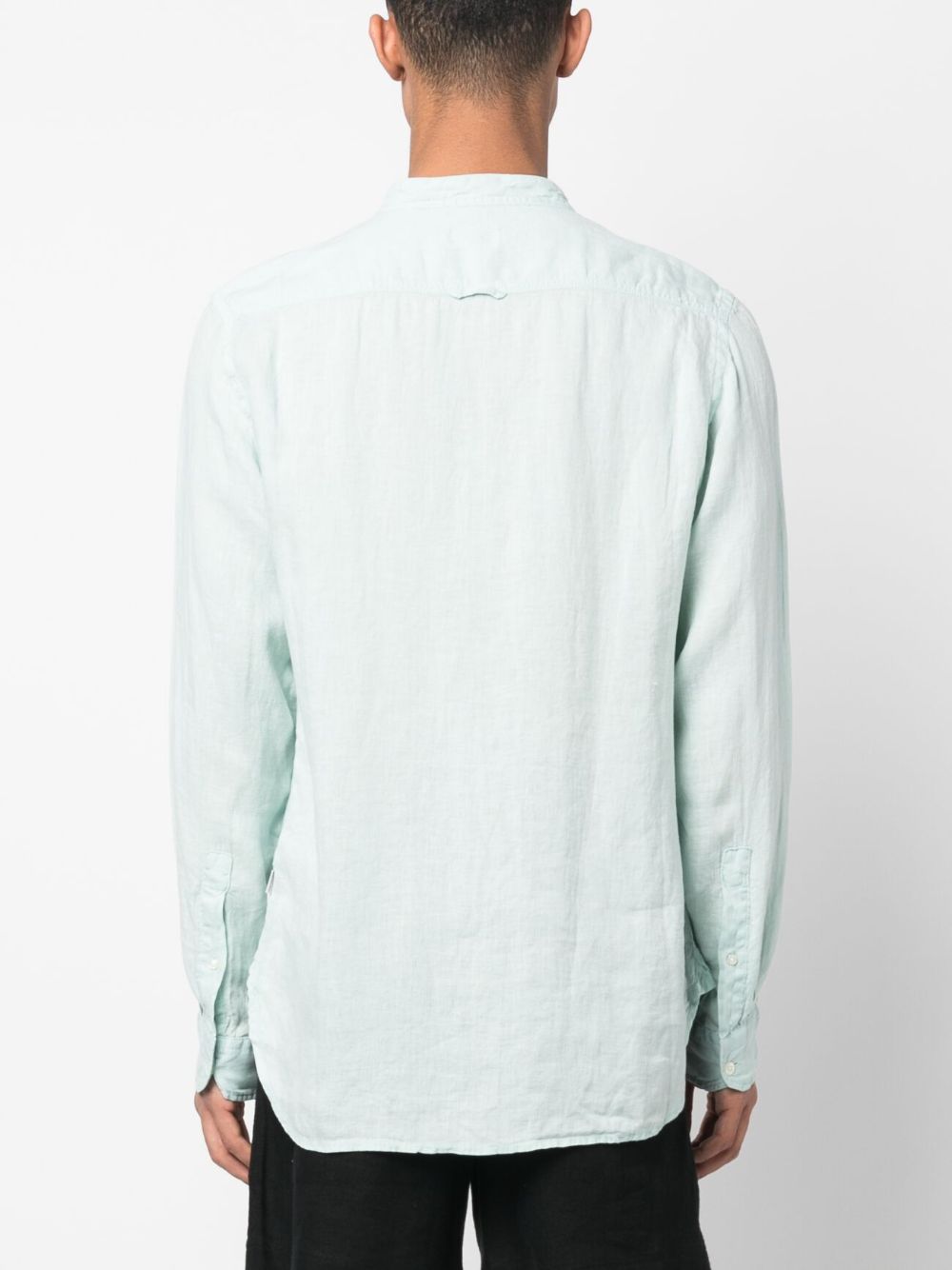 Shop Woolrich Long-sleeve Linen Shirt In Grün