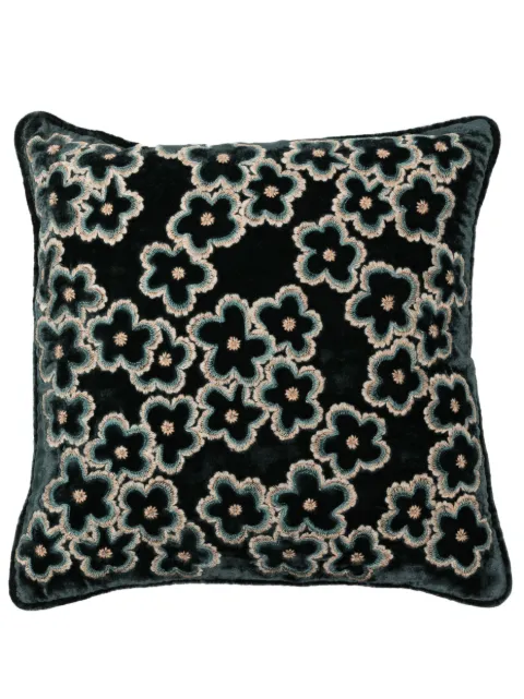 Anke Drechsel floral-embroidered silk-velvet cushion