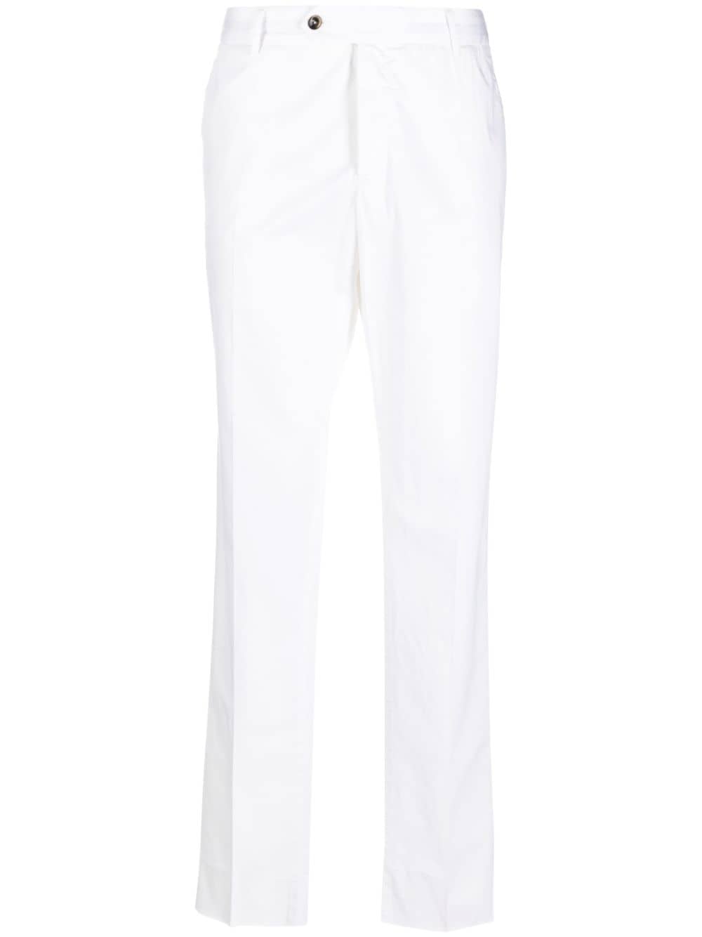 Pt Torino Straight-leg Cotton Trousers In White