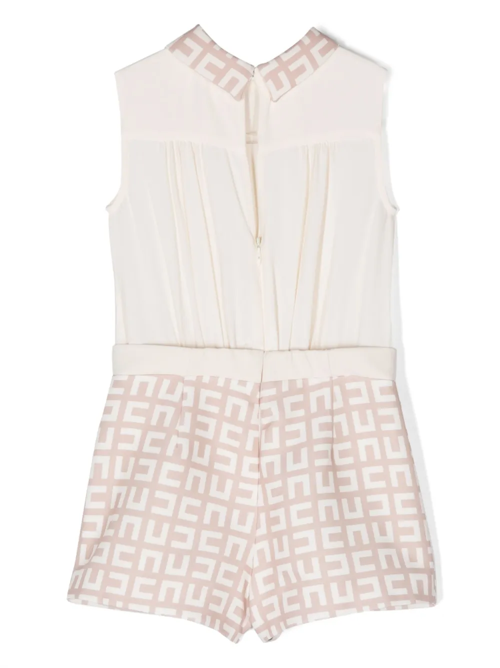 Elisabetta Franchi La Mia Bambina Playsuit met logopatroon - Beige