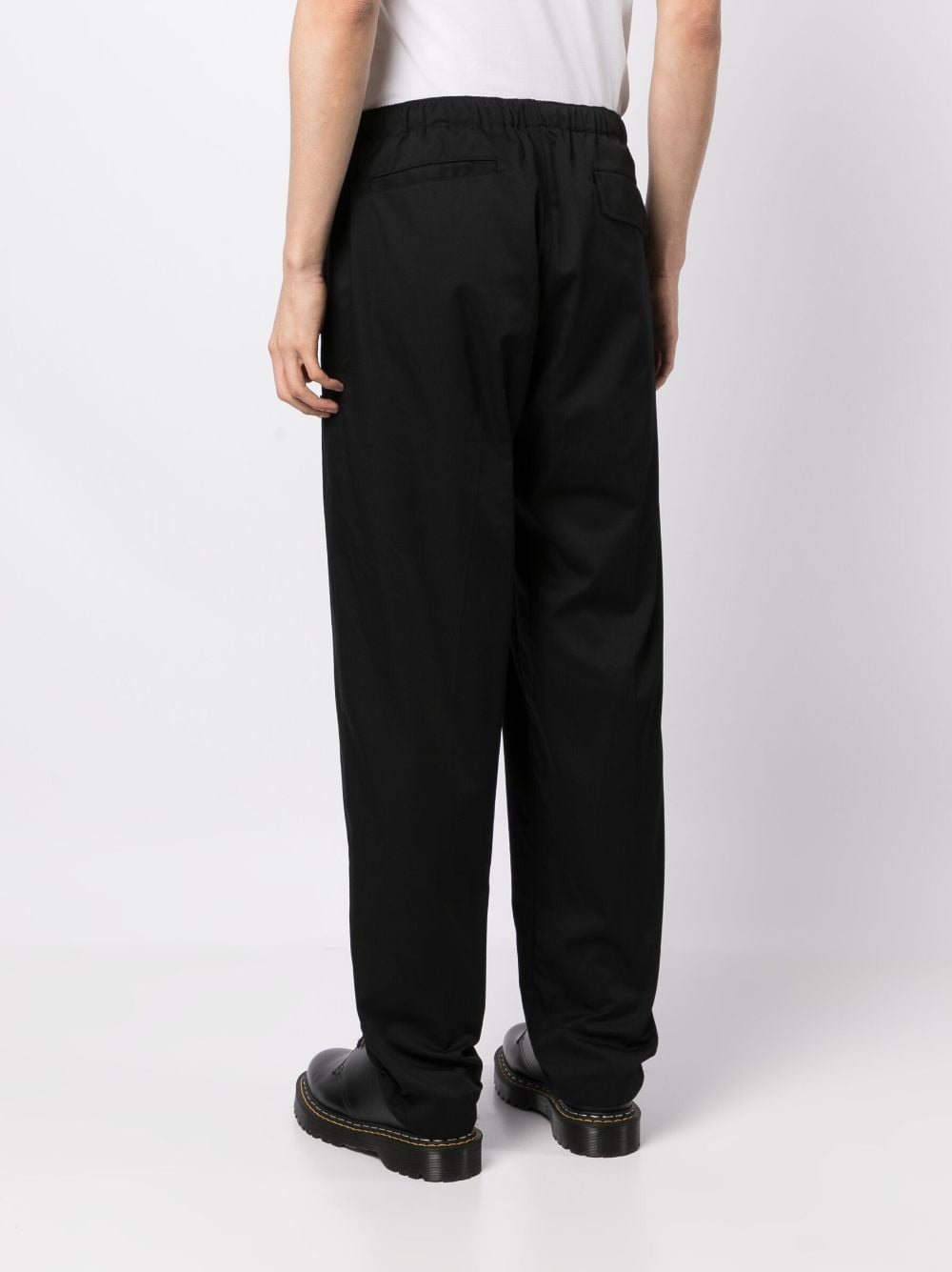 Shop Undercover Logo-patch Elasticated-waistband Trousers In Black
