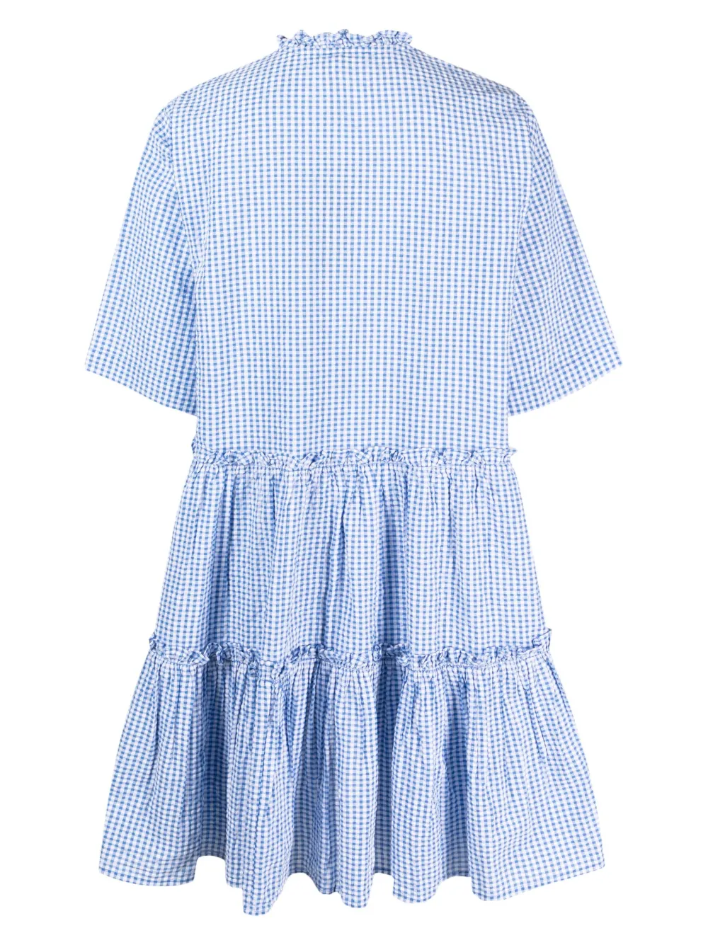 Stella Nova Geruite midi-jurk - Blauw