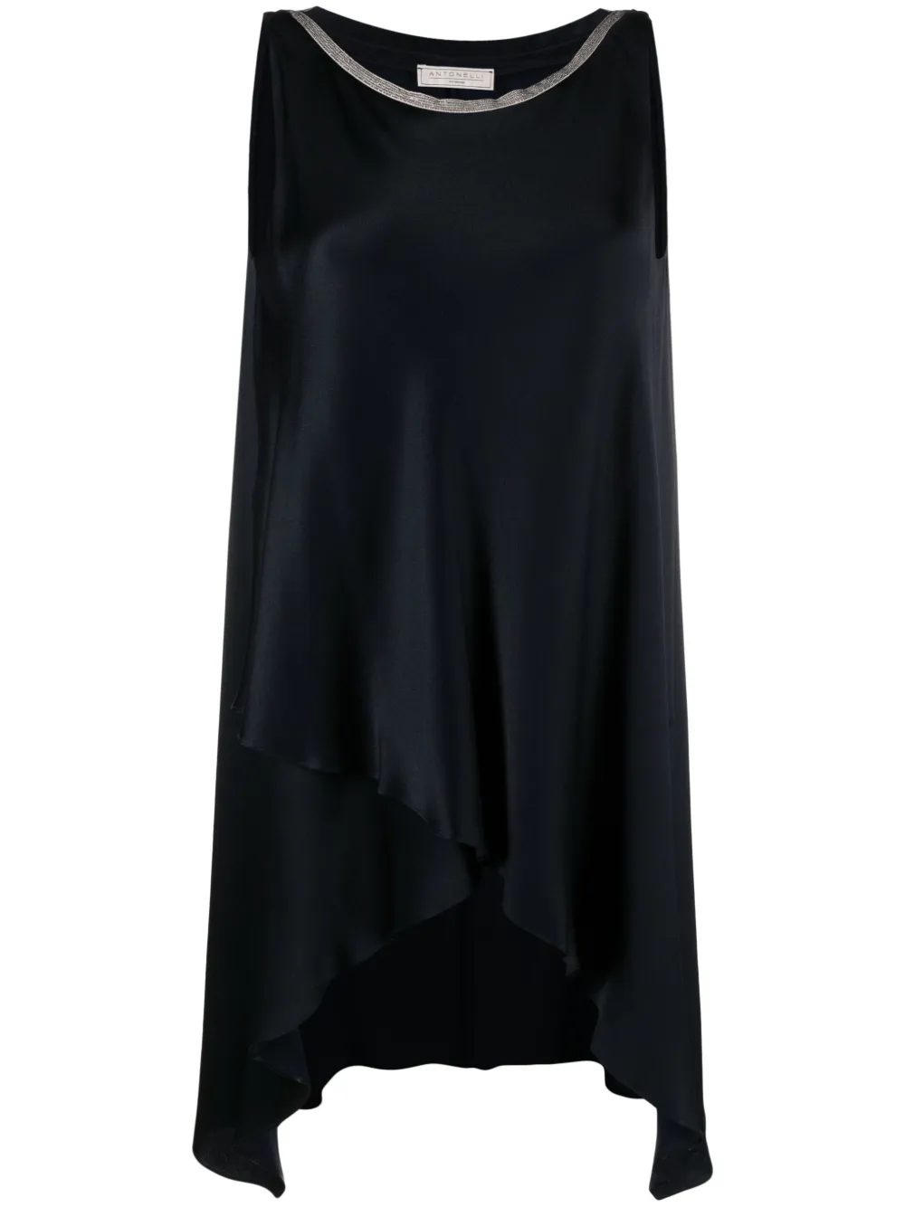 Antonelli satin-finish sleeveless blouse - Blue