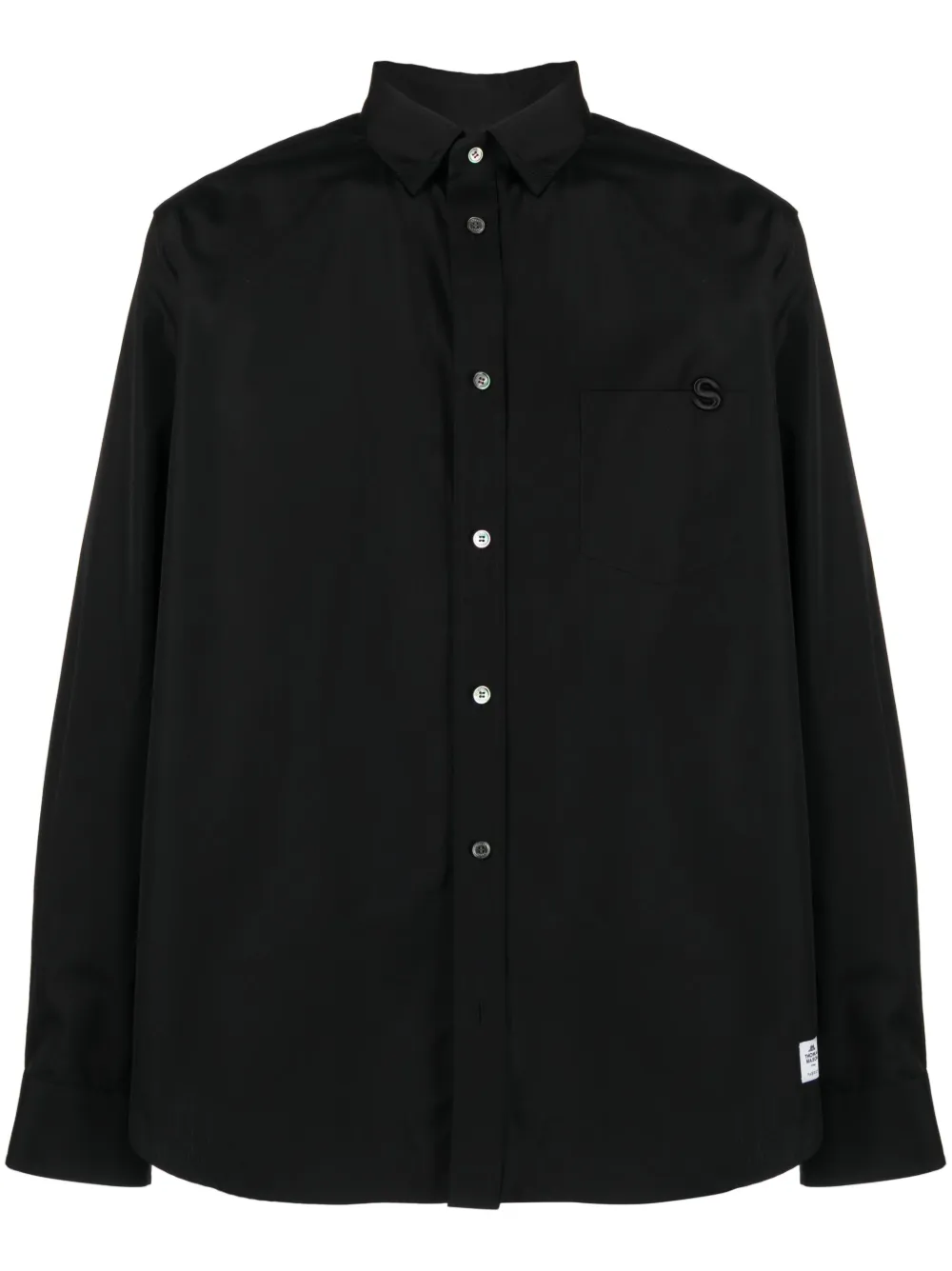 sacai long-sleeve cotton shirt - Black