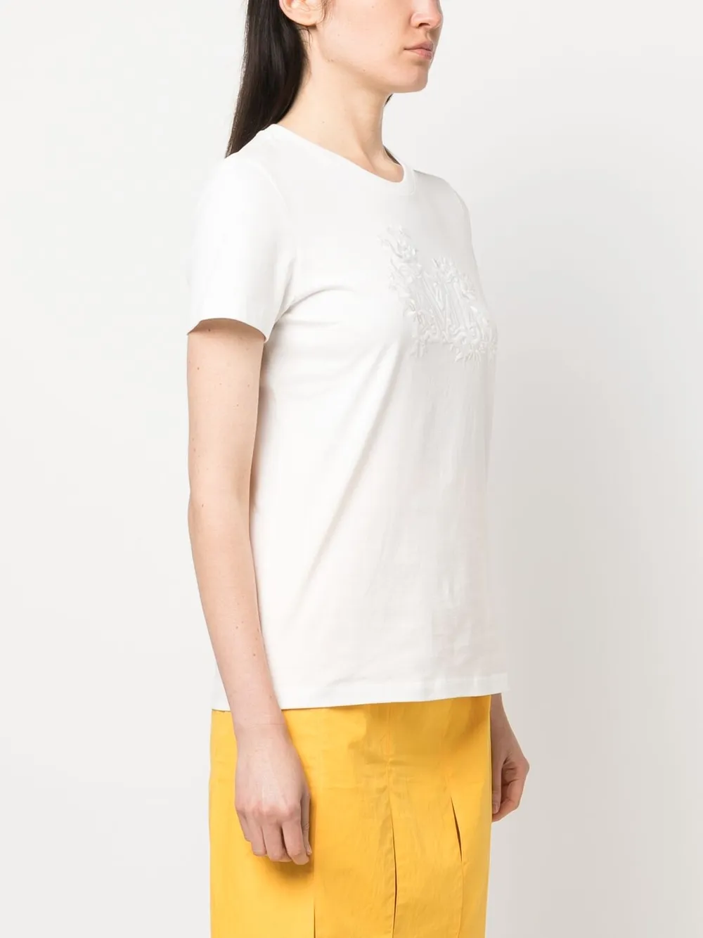Max Mara T-shirt met geborduurd monogram Wit