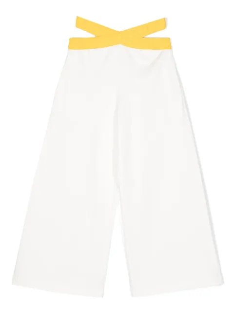 Fendi Kids pantalones anchos FF con pretina fruncida