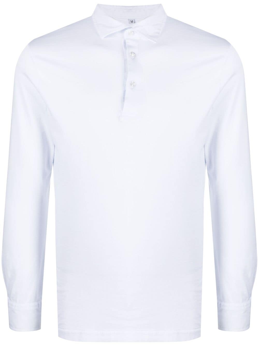 mp massimo piombo long-sleeved cotton polo shirt - white