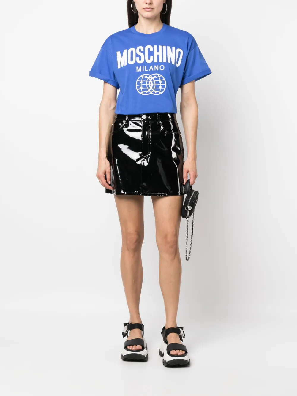 Moschino T-shirt met logoprint - Blauw