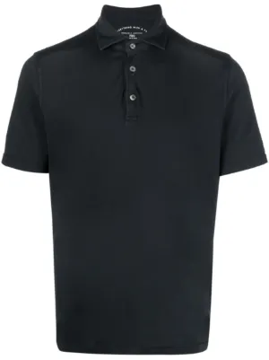 定番！　fedeli ポロシャツ　半袖　ブラック FEDELI - TOMMY.MM コットン ガーメントダイ 鹿の子ポロ
