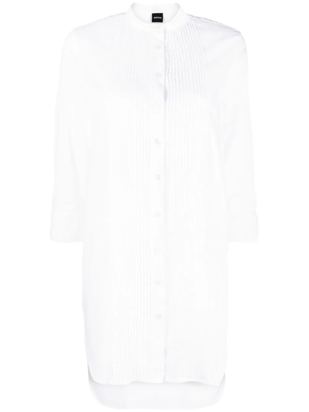 ASPESI crop-sleeve cotton shirt - White