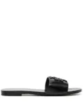 Tory Burch Ines logo-patch slides - Black