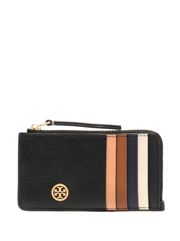 Tory Burch Robinson colour block zip fastening Wallet Farfetch