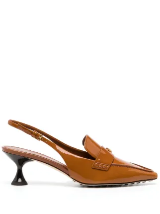 MIUMIU 26S POINTED TOE PUMPS 55MM IN BLACK CALFSKIN WITH BOW main image 0