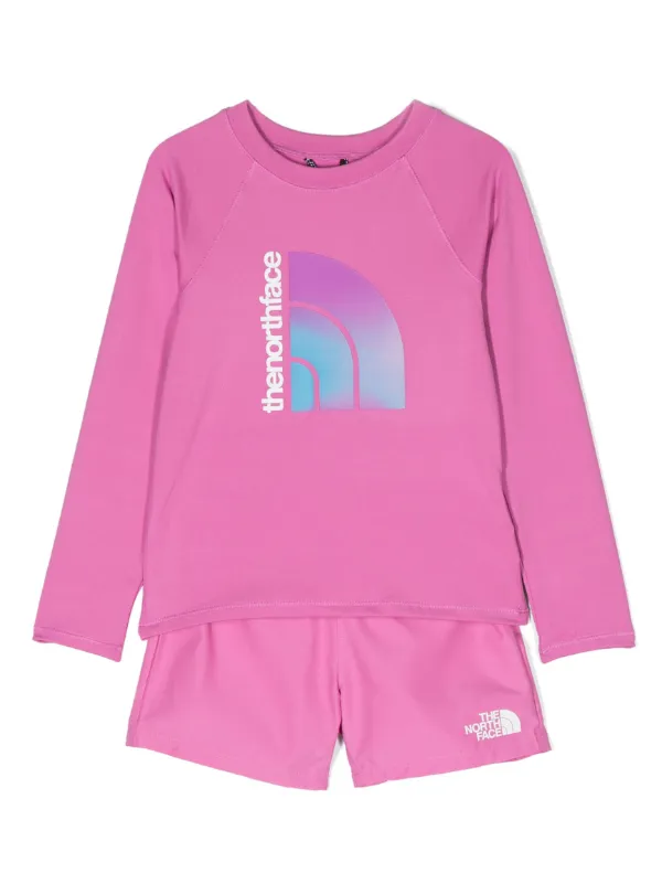 The North Face Kids Amphibious Sun Set logo-print Short Set Pink  FARFETCH IN