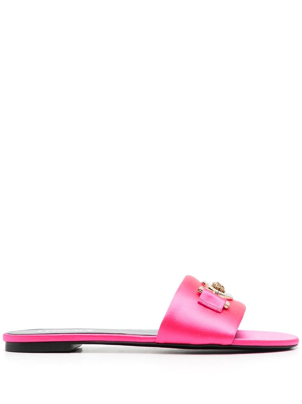 Shop Versace La Medusa Flat Sandals In Rosa