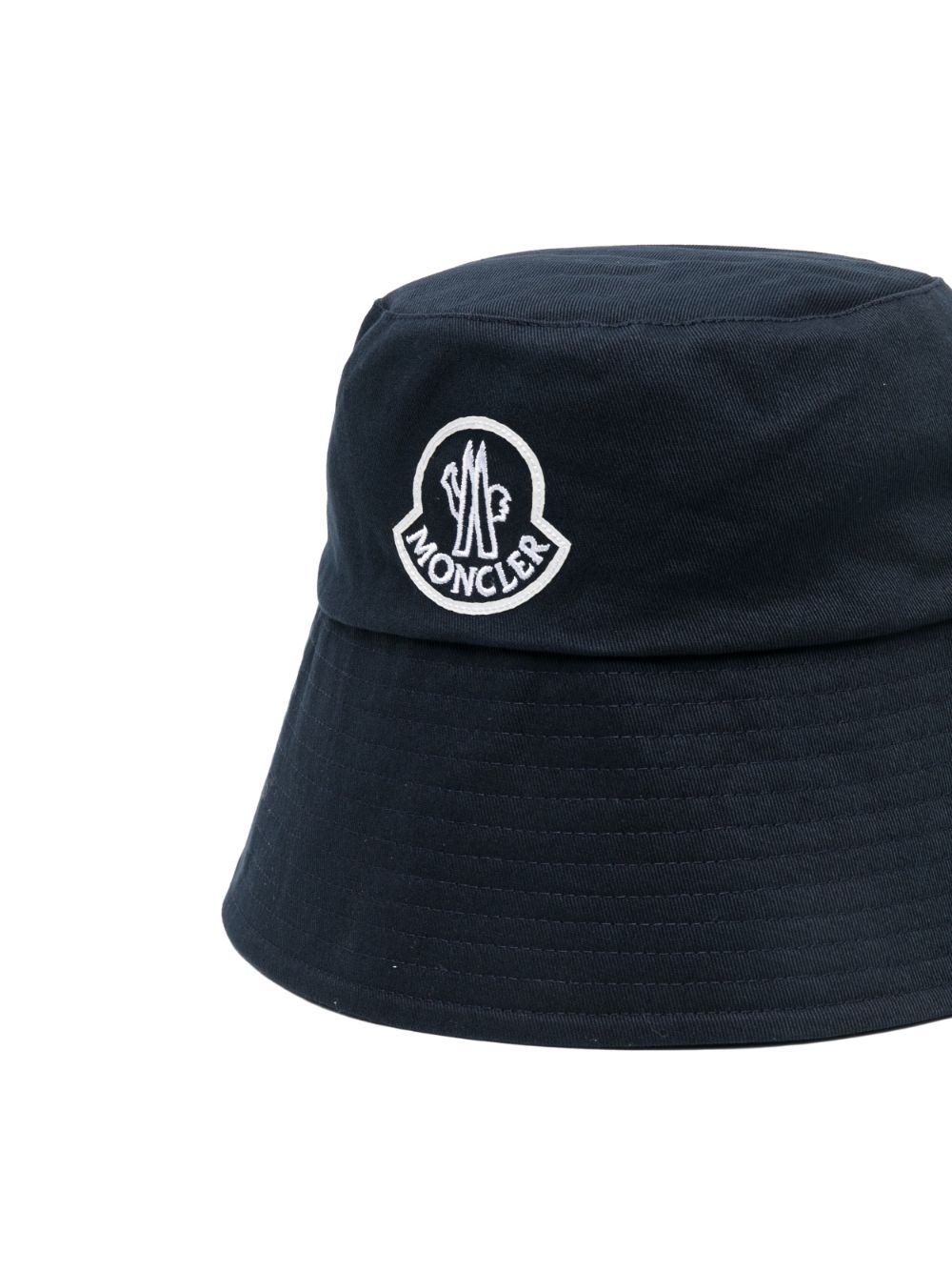 Shop Moncler Embroidered-logo Bucket Hat In Blau