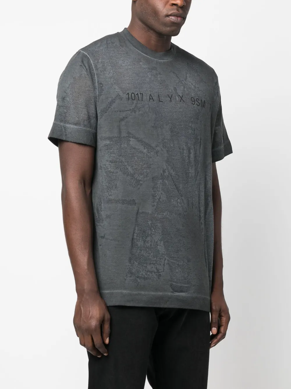 Shop Alyx Graphic-print Cotton-blend T-shirt In Schwarz